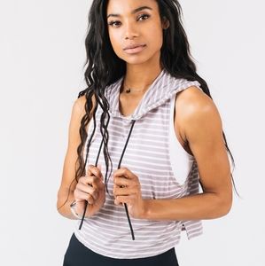 Striped Crop Hoodie